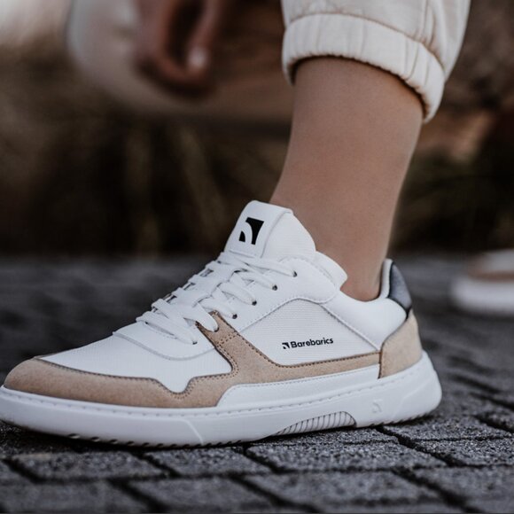 Barefoot Sneakers Barebarics - Zing - White & Beige Size EU 40 - Picture 1 of 8